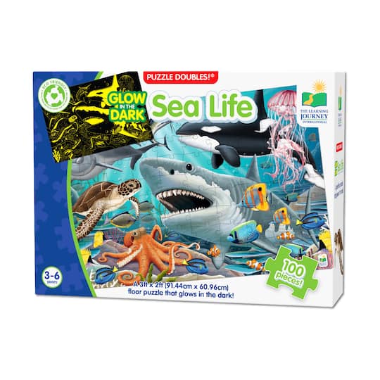 Puzzle Doubles - Glow in the Dark Sea Life: 100 Pcs By The Learning Journey | 11.25" x 8.375" x 3" | Michaels®